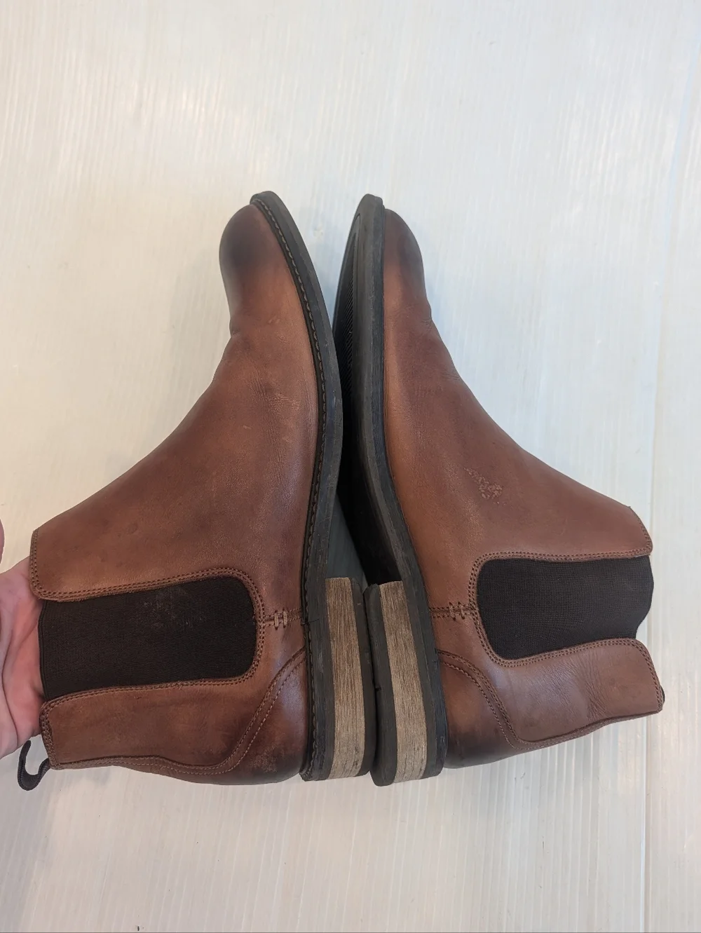 VIONIC Kingsley Men's Brown Leather Chukka Chelsea Ankle Boots Size 13